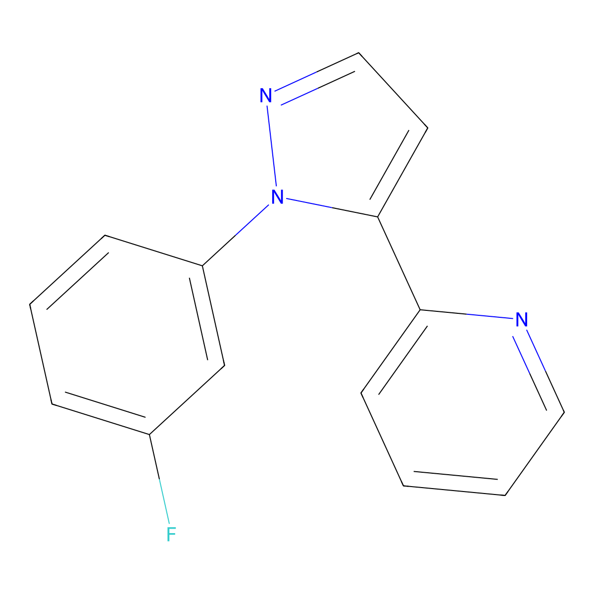 2-(1-(3-fluorophenyl)-1H-pyrazol-5-yl)pyridine molecular structure, CAS 1269292-38-7
