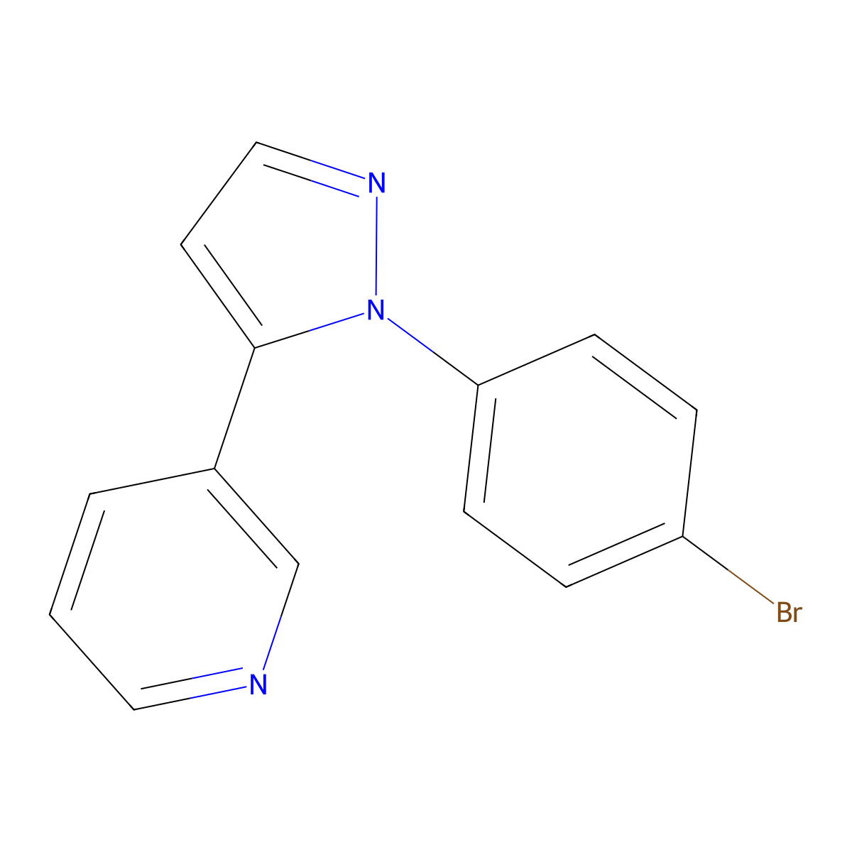 3-(1-(4-bromophenyl)-1H-pyrazol-5-yl)pyridine molecular structure, CAS 1269292-43-4