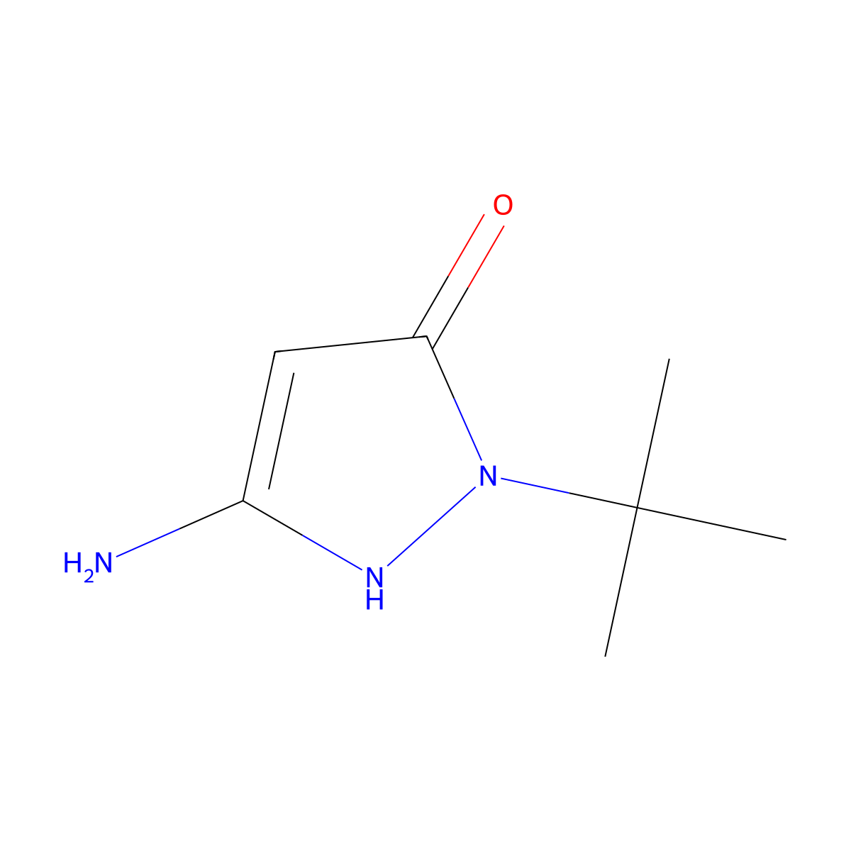 3-Amino-1-(tert-butyl)-1H-pyrazol-5-ol molecular structure, CAS 1269292-58-1