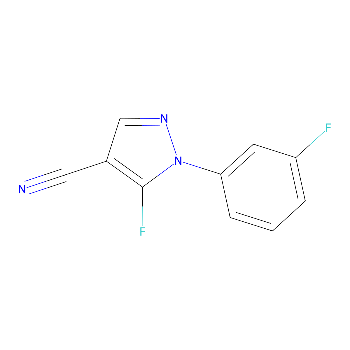 5-Fluoro-1-(3-fluorophenyl)-1H-pyrazole-4-carbonitrile molecular structure, CAS 1269292-60-5