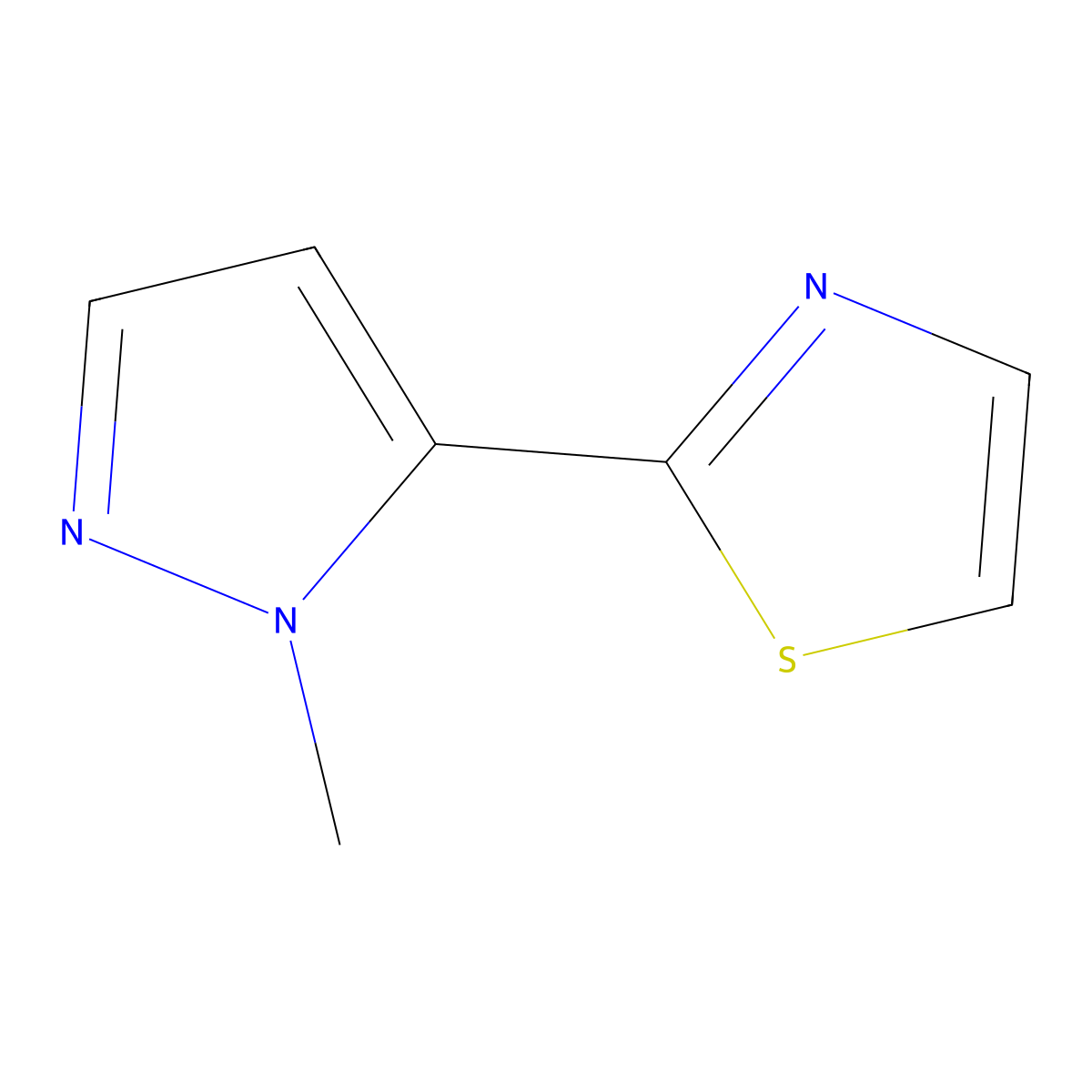 2-(1-methyl-1H-pyrazol-5-yl)thiazole molecular structure, CAS 1269292-62-7