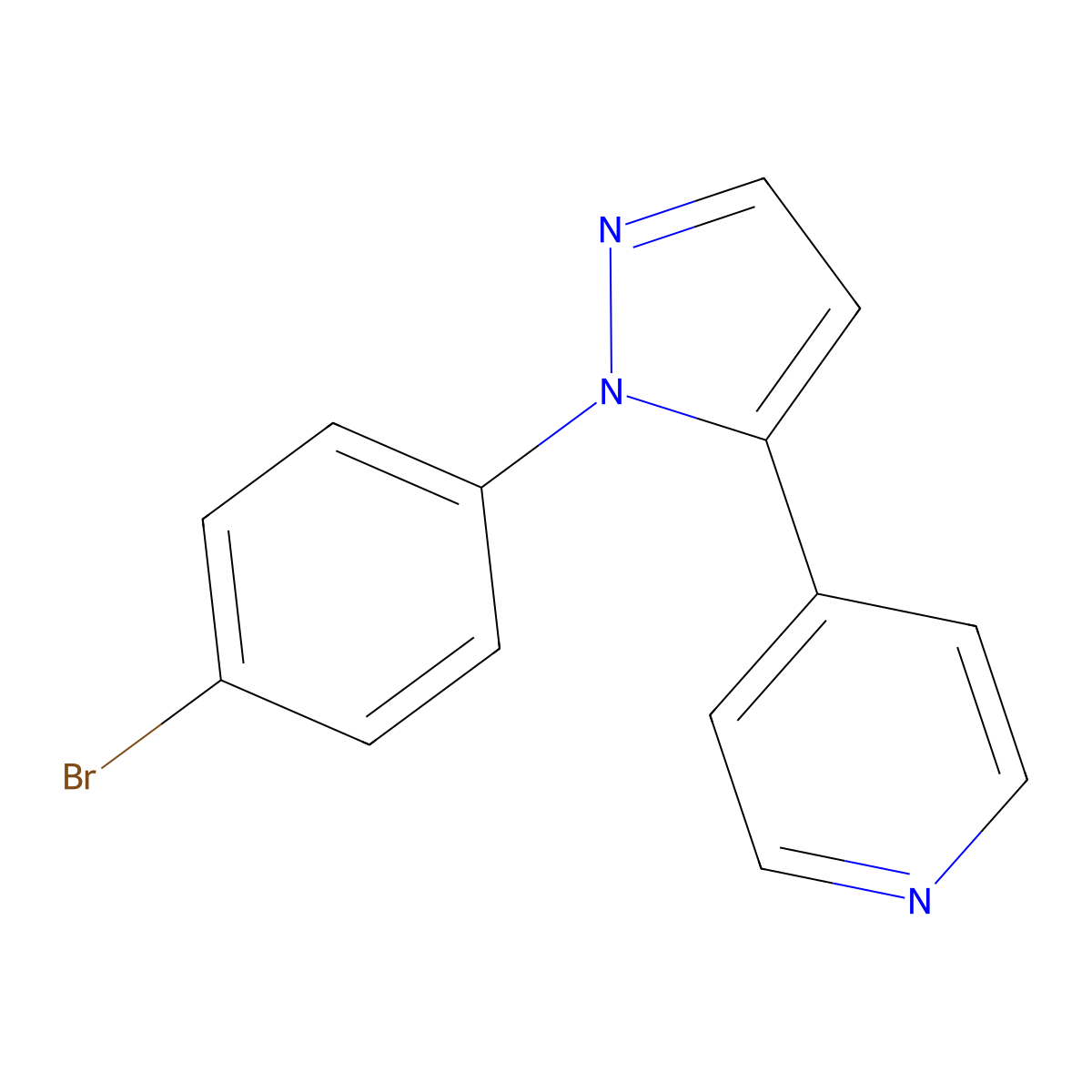 4-(1-(4-bromophenyl)-1H-pyrazol-5-yl)pyridine molecular structure, CAS 1269292-69-4