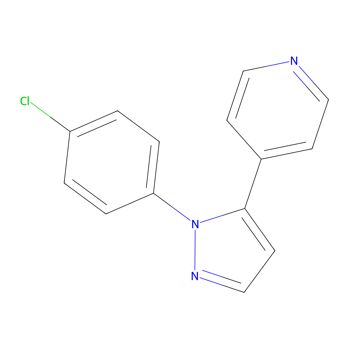 4-(1-(4-chlorophenyl)-1H-pyrazol-5-yl)pyridine molecular structure, CAS 1269292-71-8