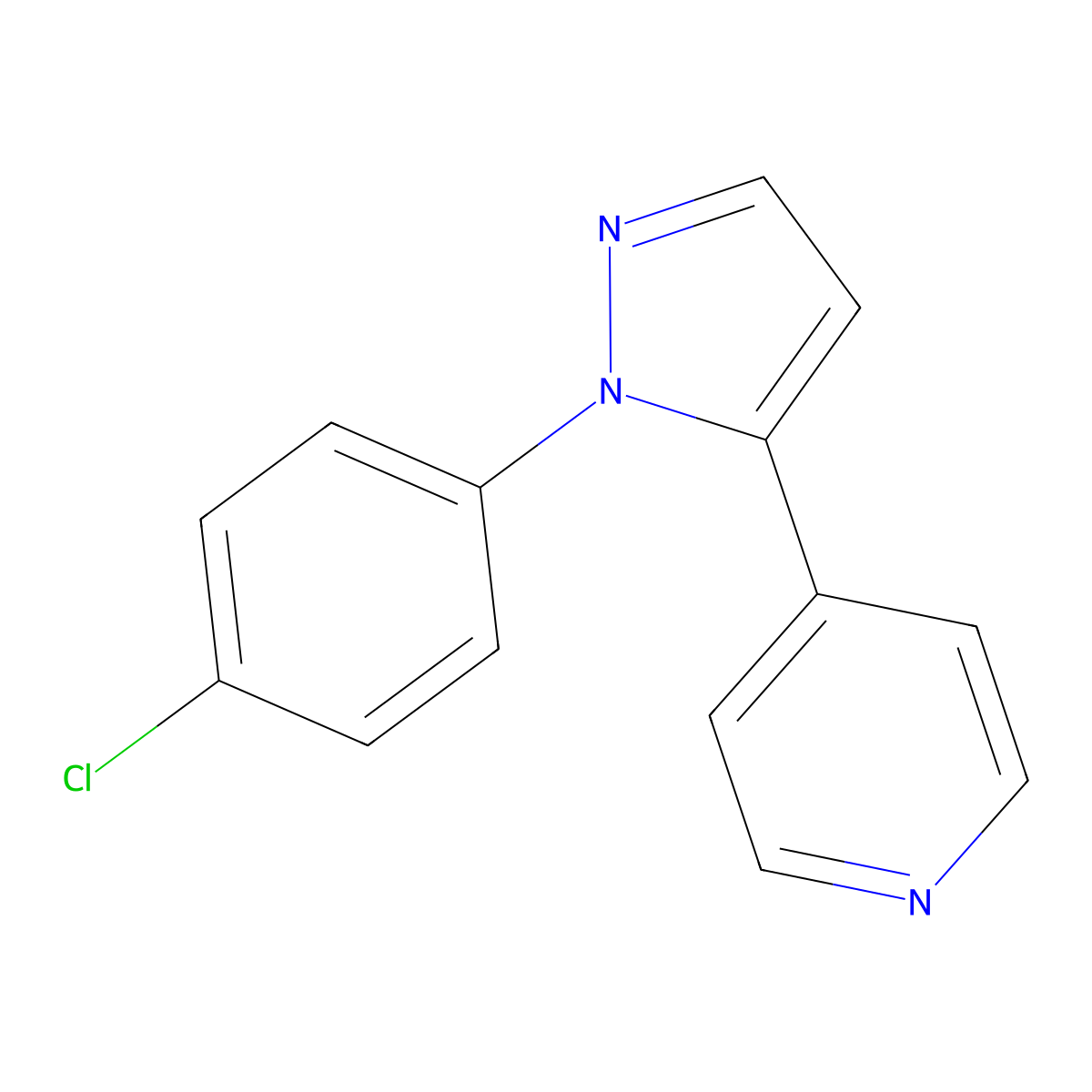 4-(1-(4-chlorophenyl)-1H-pyrazol-5-yl)pyridine molecular structure, CAS 1269292-71-8