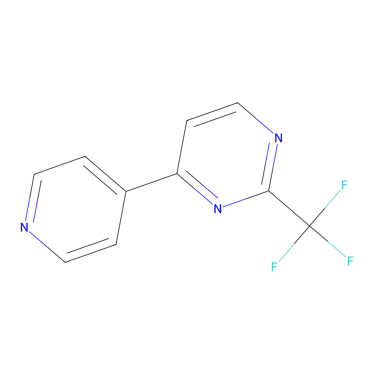 4-(Pyridin-4-yl)-2-(trifluoromethyl)pyrimidine molecular structure, CAS 1269292-76-3
