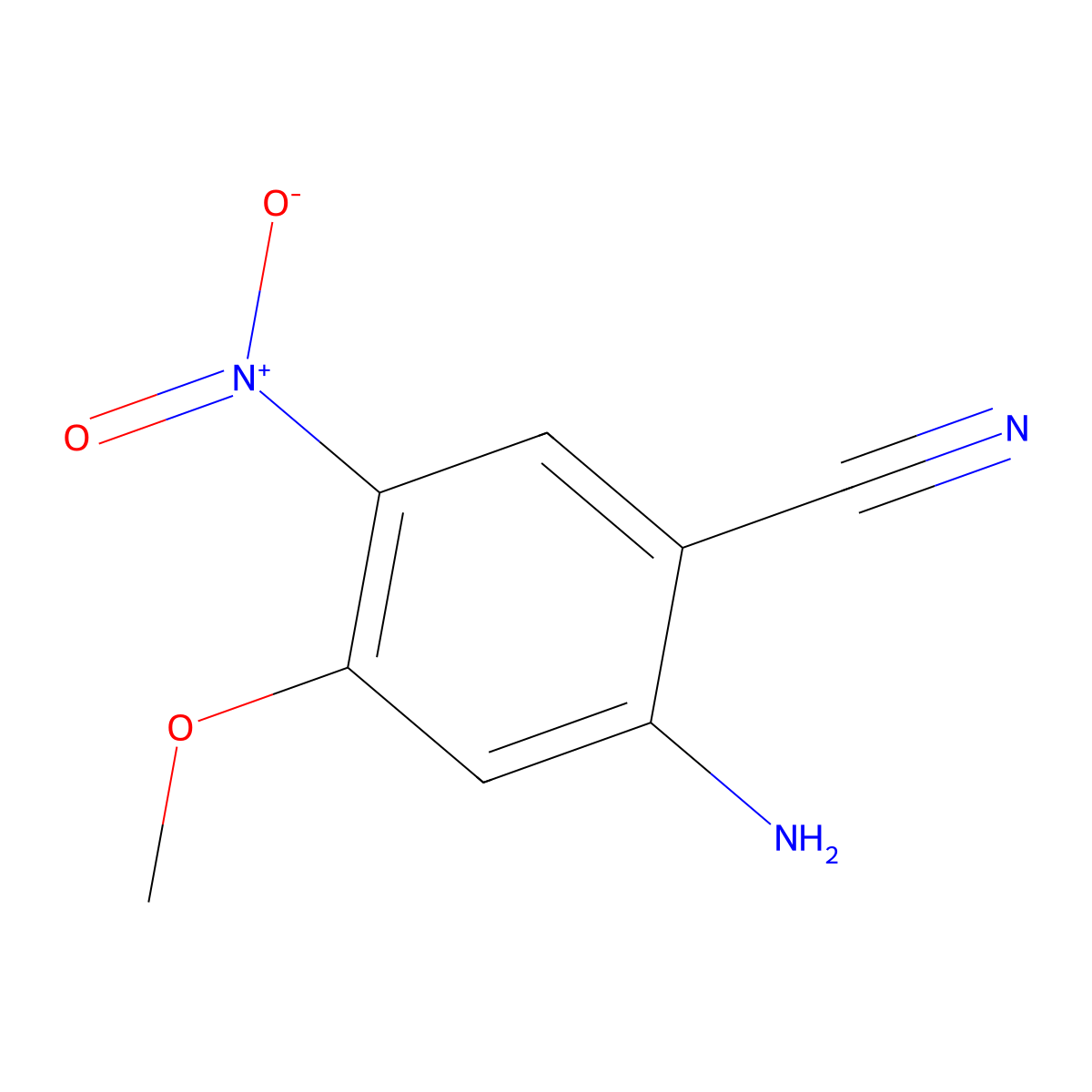 2-Amino-4-methoxy-5-nitrobenzonitrile molecular structure, CAS 1269292-82-1