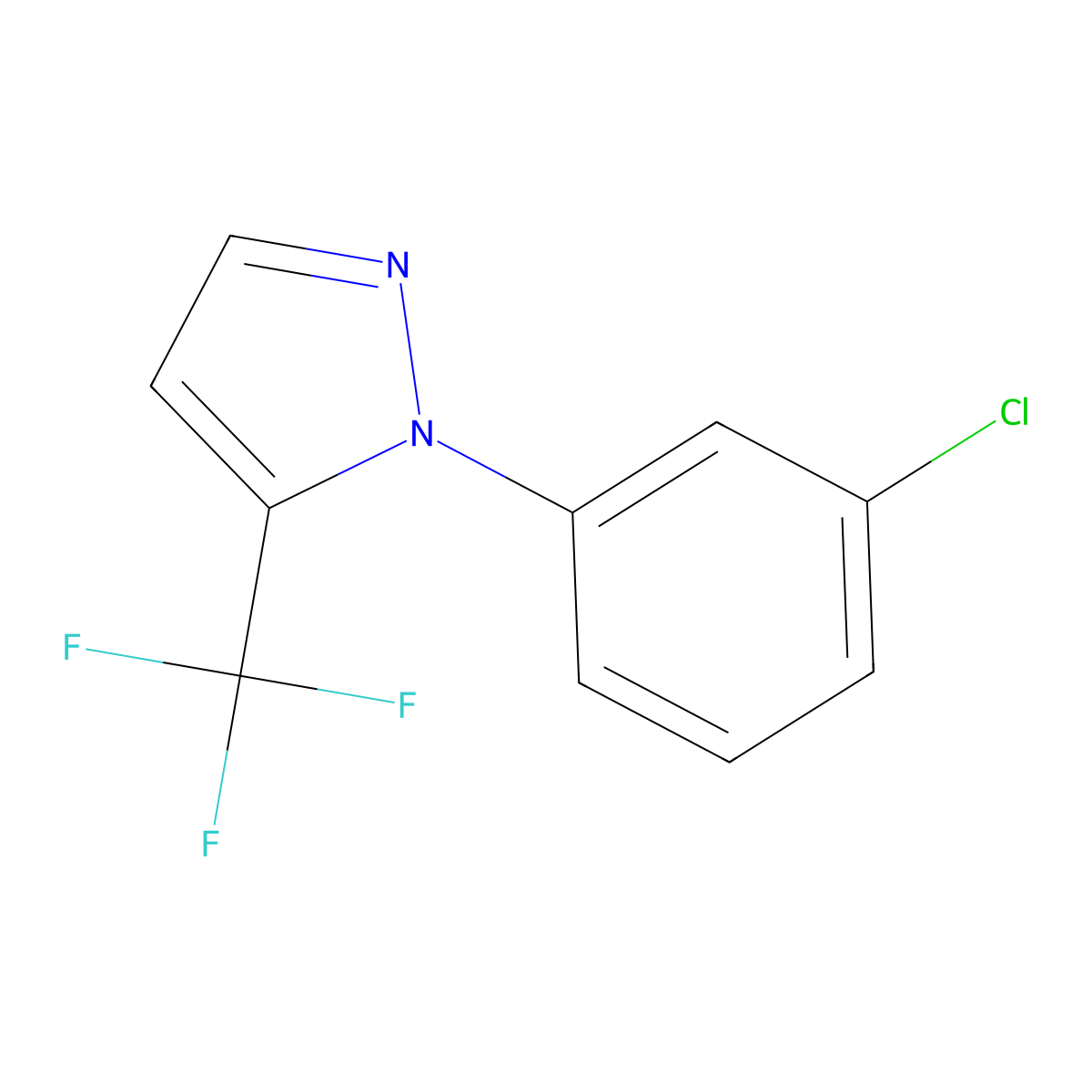 1-(3-chlorophenyl)-5-(trifluoromethyl)-1H-pyrazole molecular structure, CAS 1269292-85-4