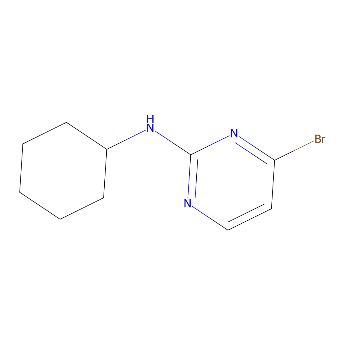 4-bromo-N-cyclohexylpyrimidin-2-amine molecular structure, CAS 1269292-88-7
