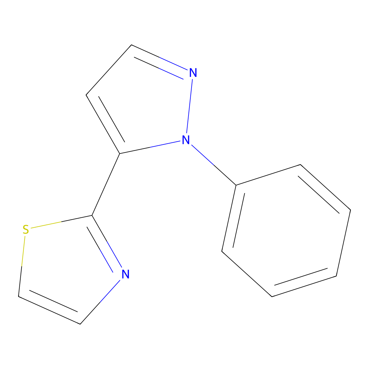 2-(1-phenyl-1H-pyrazol-5-yl)thiazole molecular structure, CAS 1269292-90-1
