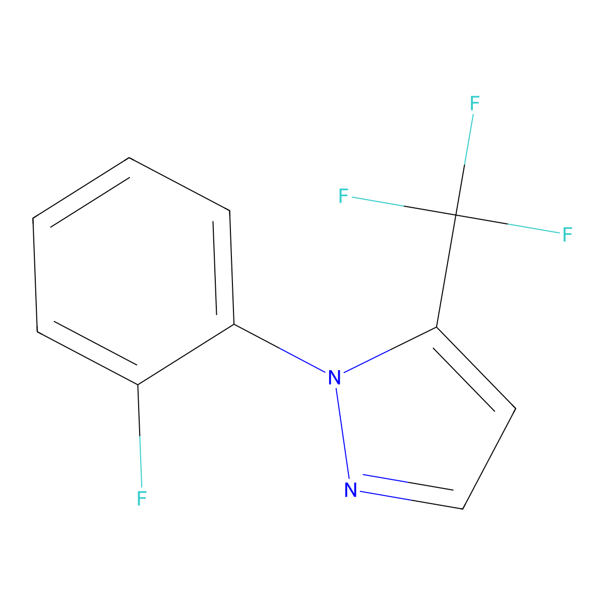 1-(2-fluorophenyl)-5-(trifluoromethyl)-1H-pyrazole molecular structure, CAS 1269292-93-4