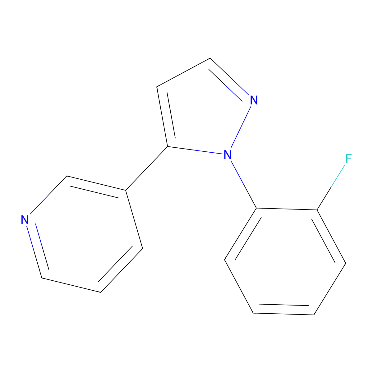 3-(1-(2-fluorophenyl)-1H-pyrazol-5-yl)pyridine molecular structure, CAS 1269293-02-8