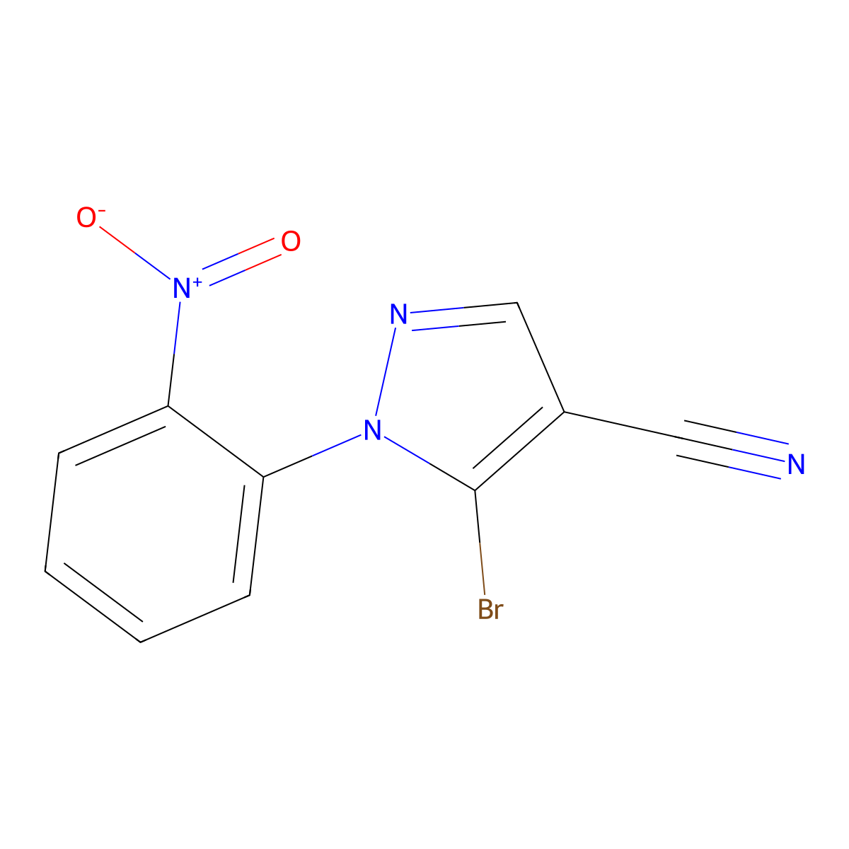 5-Bromo-1-(2-nitrophenyl)-1H-pyrazole-4-carbonitrile molecular structure, CAS 1269293-04-0