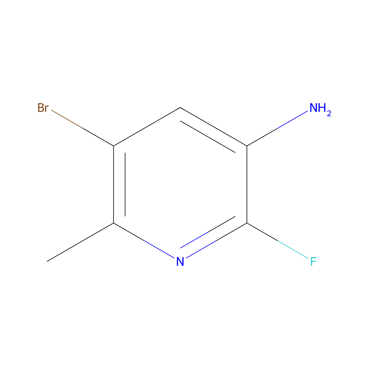 5-Bromo-2-fluoro-6-methylpyridin-3-amine molecular structure, CAS 1269293-09-5