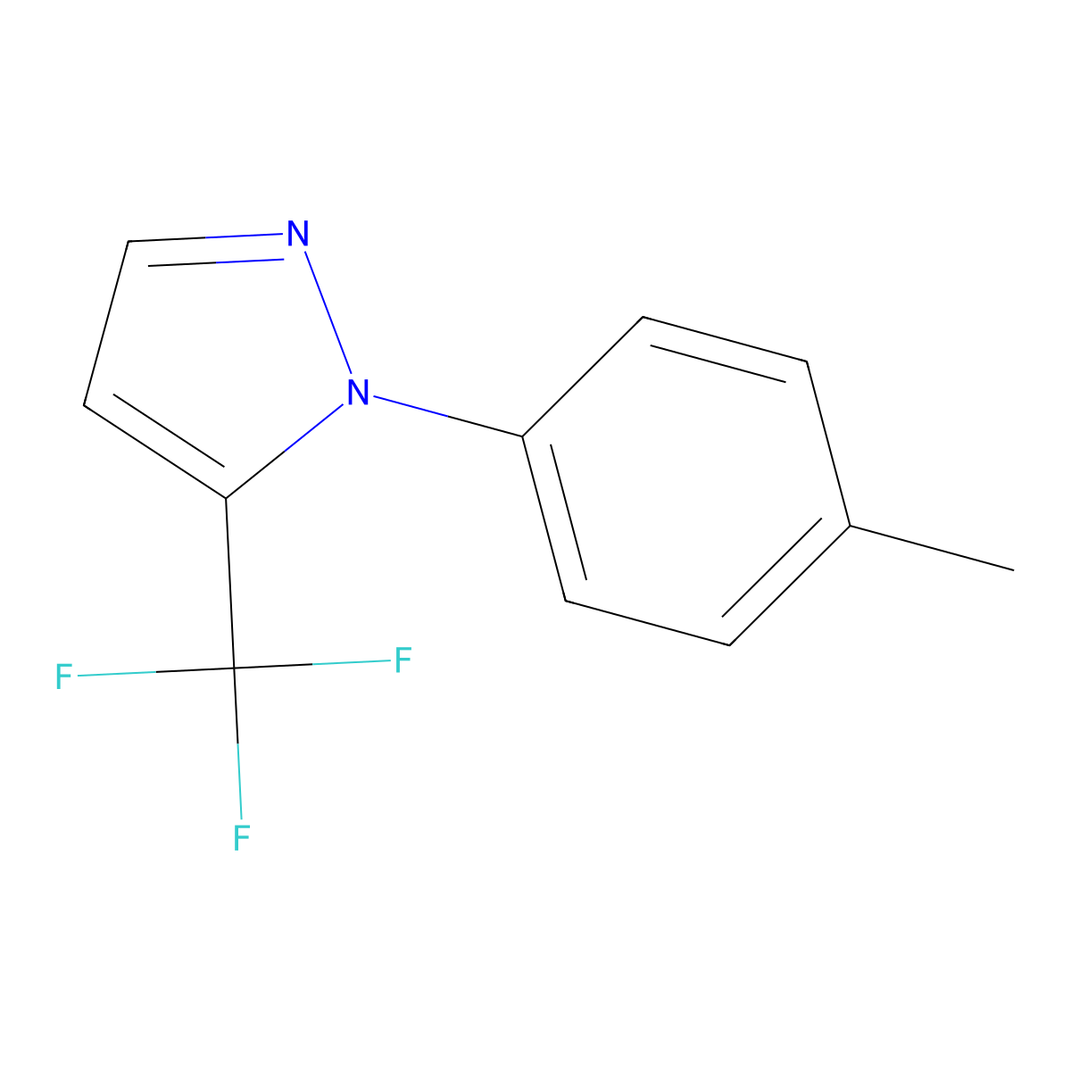 1-(p-Tolyl)-5-(trifluoromethyl)-1H-pyrazole molecular structure, CAS 1269293-10-8
