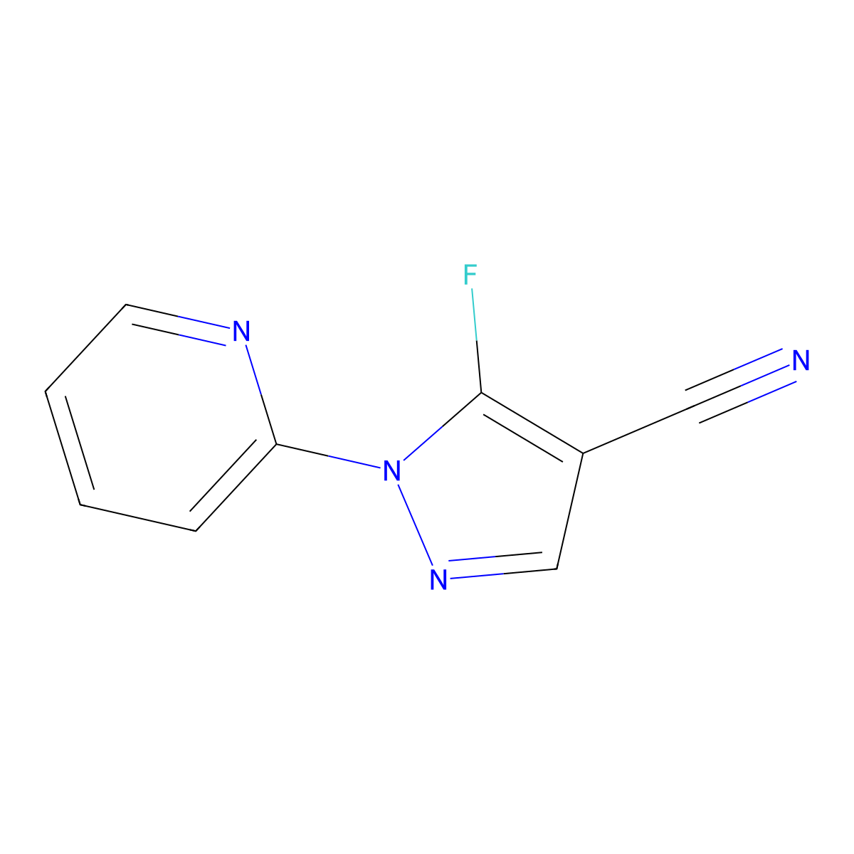 5-Fluoro-1-(pyridin-2-YL)-1H-pyrazole-4-carbonitrile molecular structure, CAS 1269293-12-0