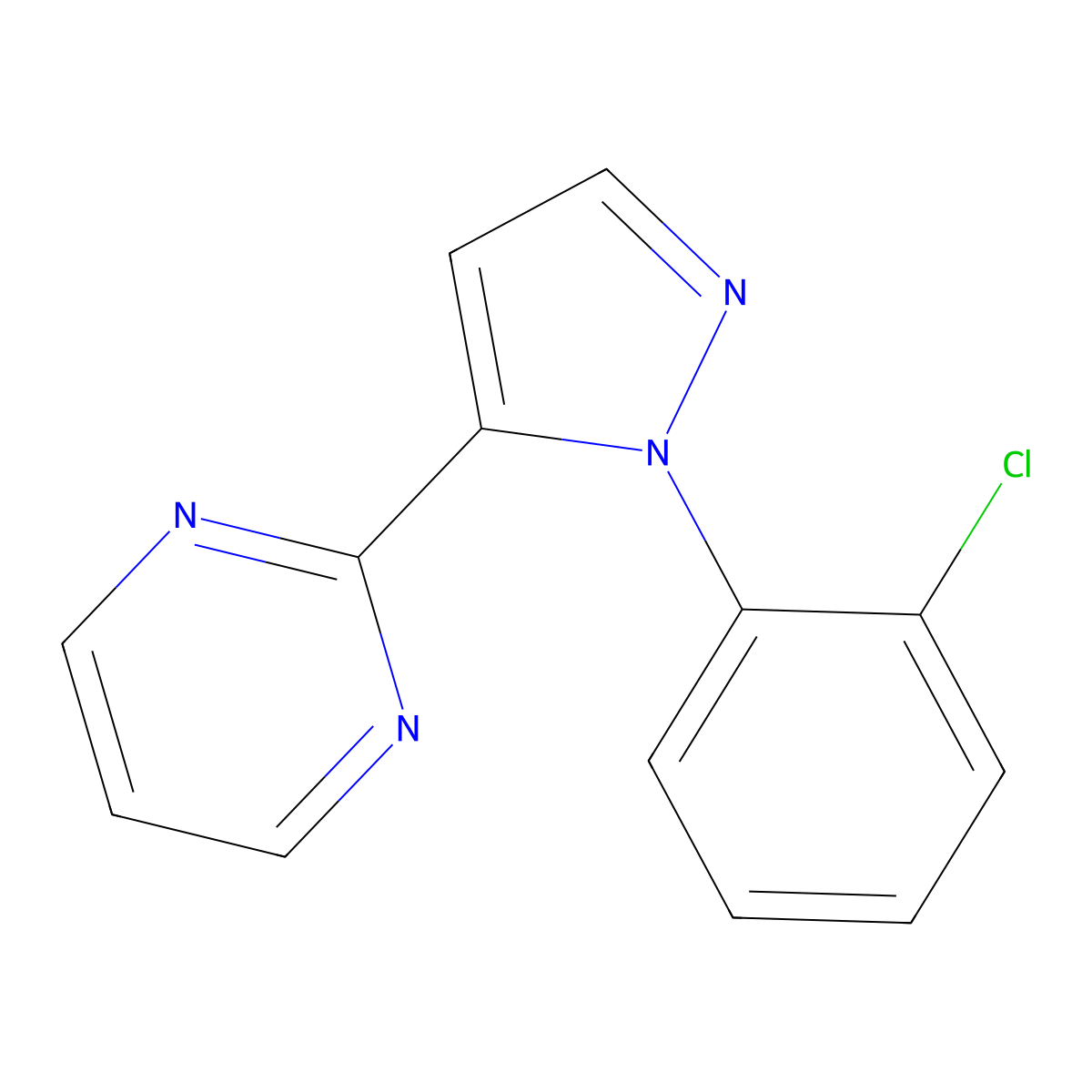 2-(1-(2-chlorophenyl)-1H-pyrazol-5-yl)pyrimidine molecular structure, CAS 1269293-18-6