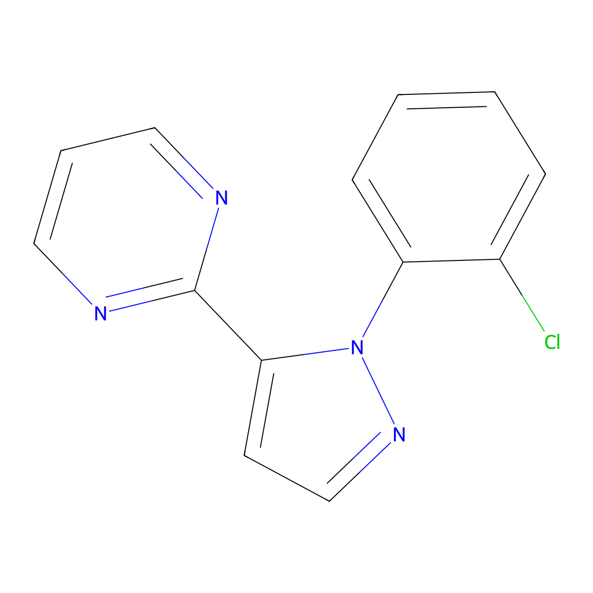 2-(1-(2-chlorophenyl)-1H-pyrazol-5-yl)pyrimidine molecular structure, CAS 1269293-18-6