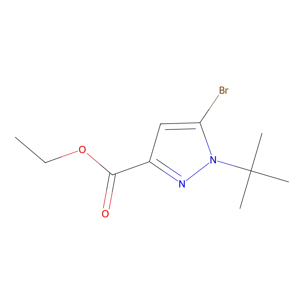ethyl5-bromo-1-tert-butyl-1H-pyrazole-3-carboxylate molecular structure, CAS 1269293-27-7