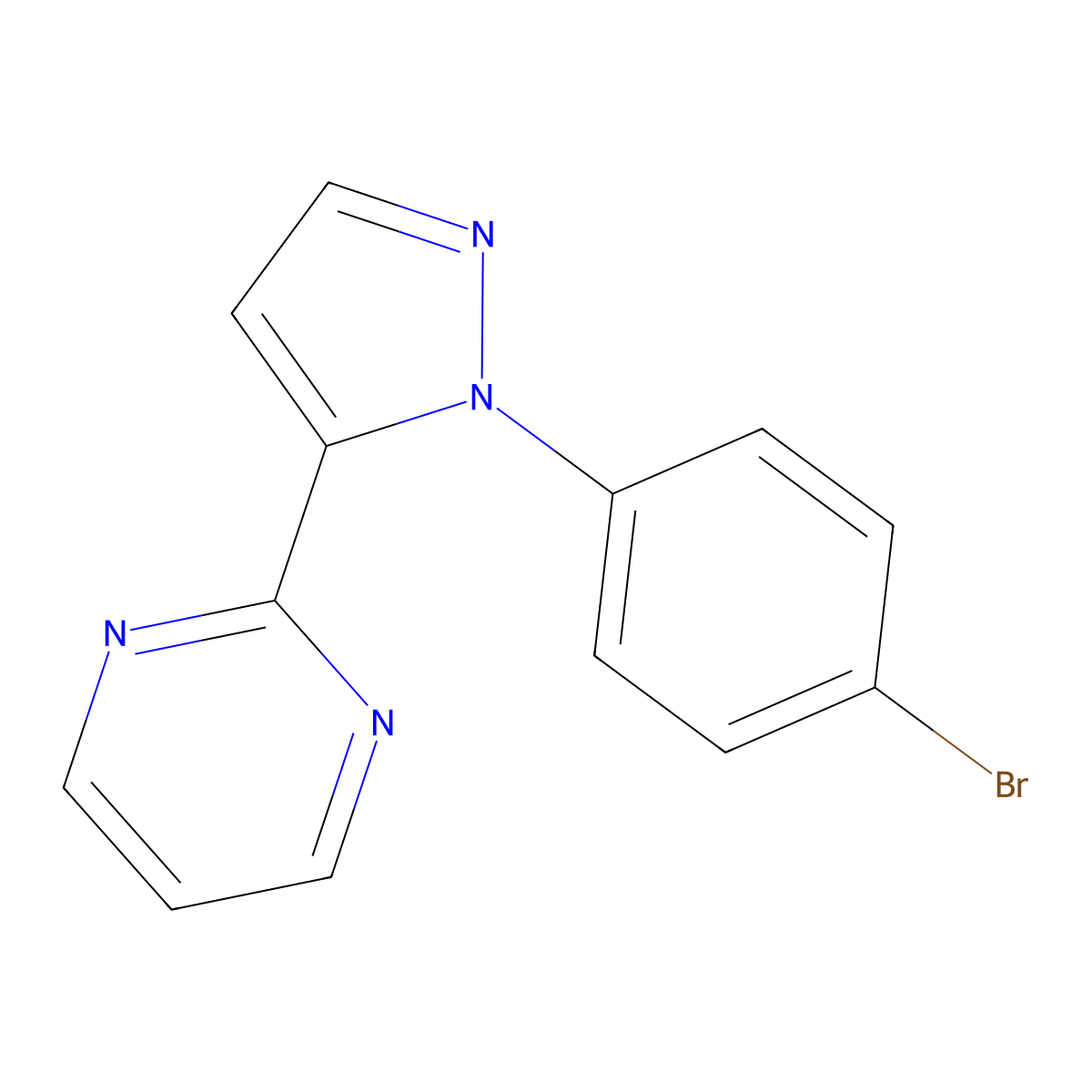 2-(1-(4-bromophenyl)-1H-pyrazol-5-yl)pyrimidine molecular structure, CAS 1269293-28-8
