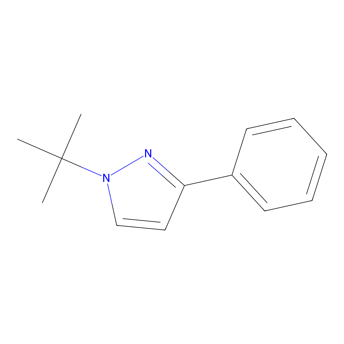 1-tert-butyl-3-phenyl-1H-pyrazole molecular structure, CAS 1269293-29-9