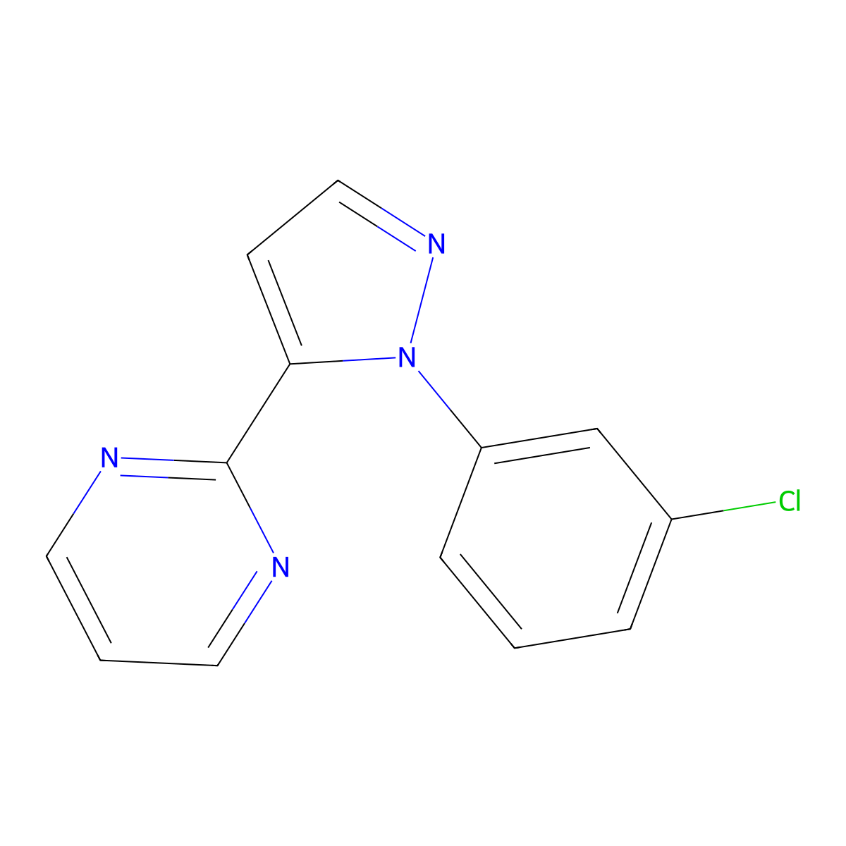 2-(1-(3-chlorophenyl)-1H-pyrazol-5-yl)pyrimidine molecular structure, CAS 1269293-31-3