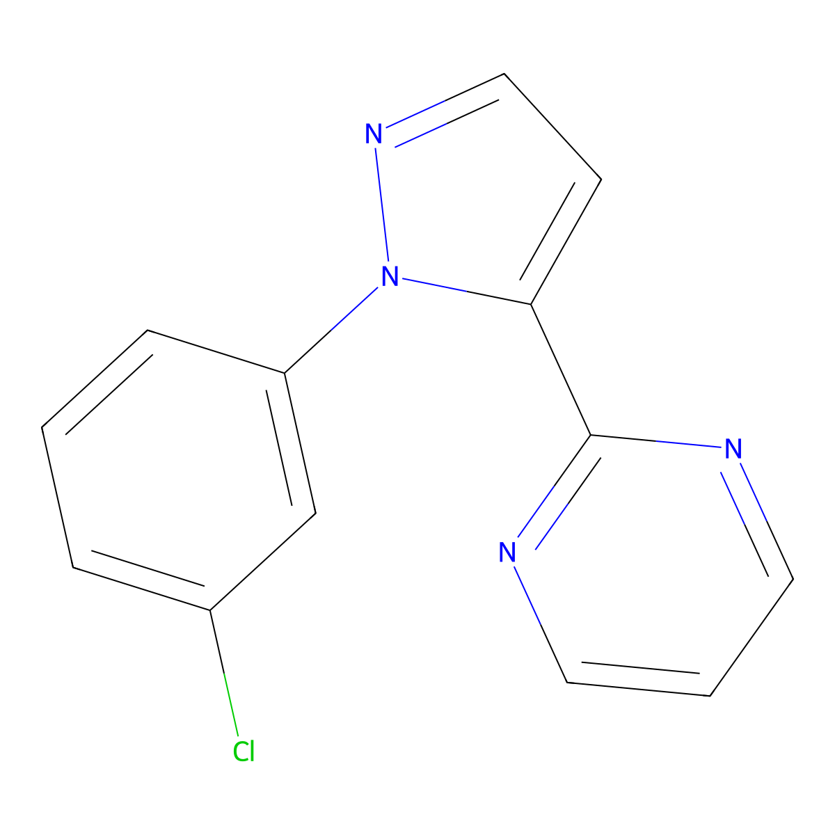 2-(1-(3-chlorophenyl)-1H-pyrazol-5-yl)pyrimidine molecular structure, CAS 1269293-31-3
