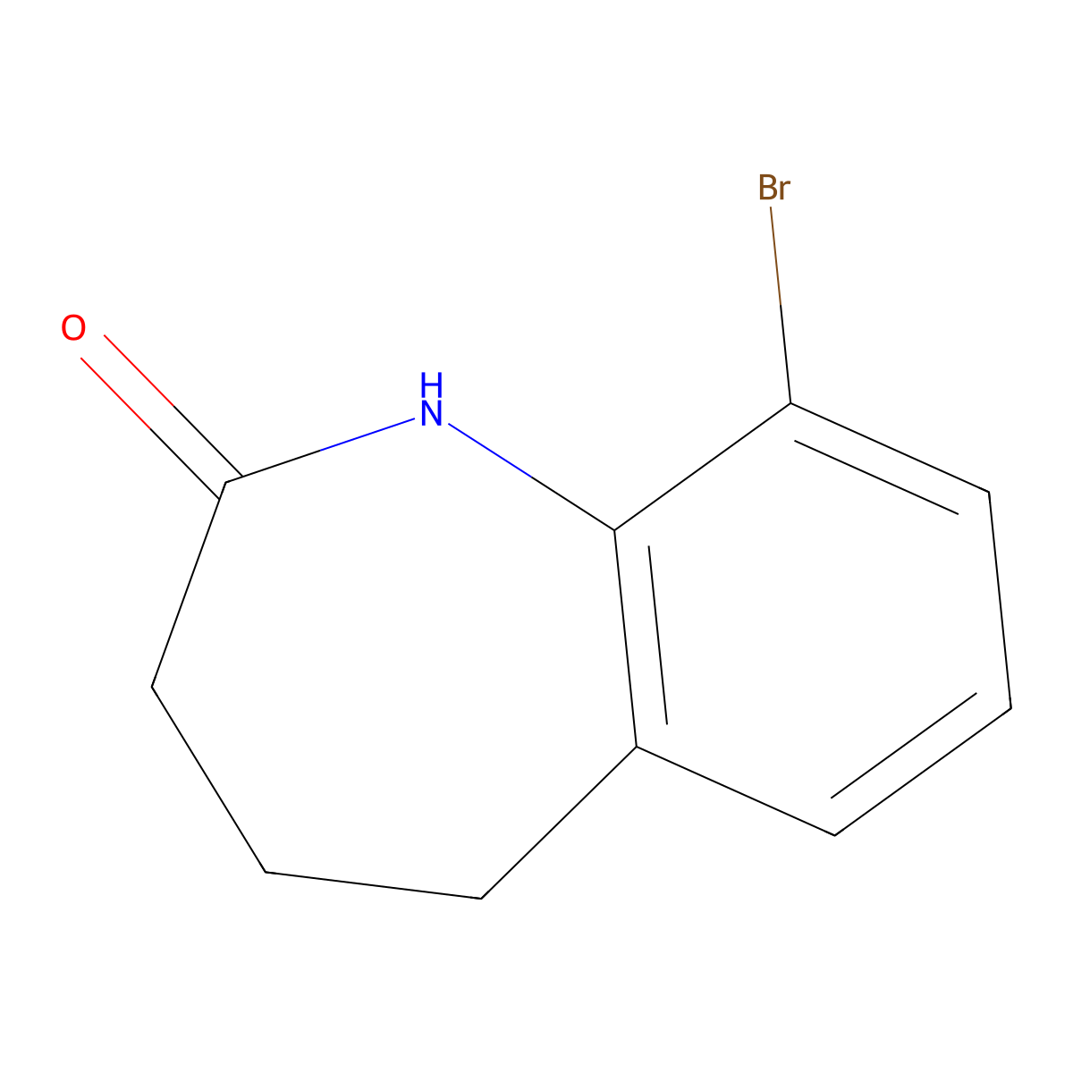 9-bromo-4,5-dihydro-1H-benzo[b]azepin-2(3H)-one molecular structure, CAS 1269293-40-4