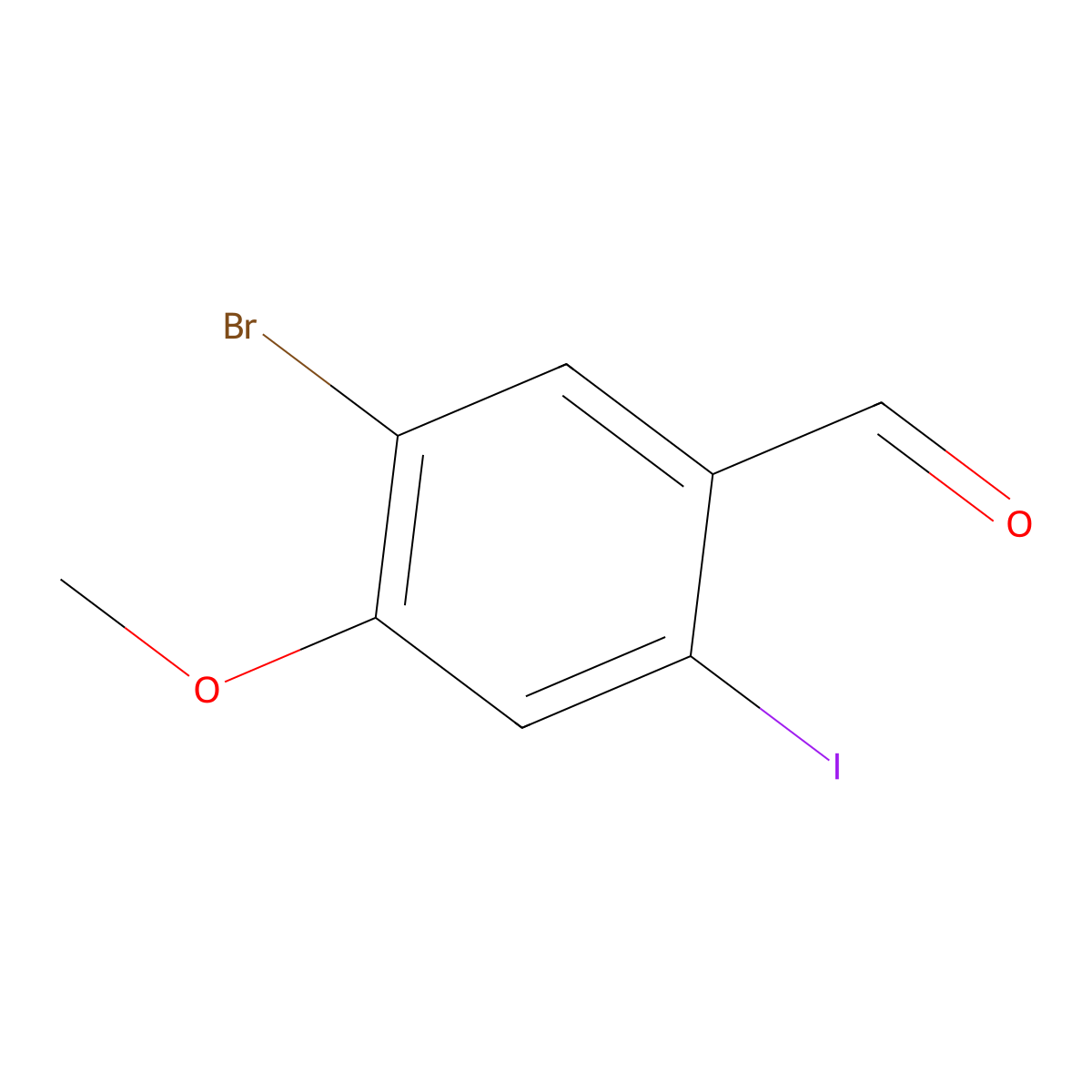 5-Bromo-2-iodo-4-methoxybenzaldehyde molecular structure, CAS 1269293-42-6