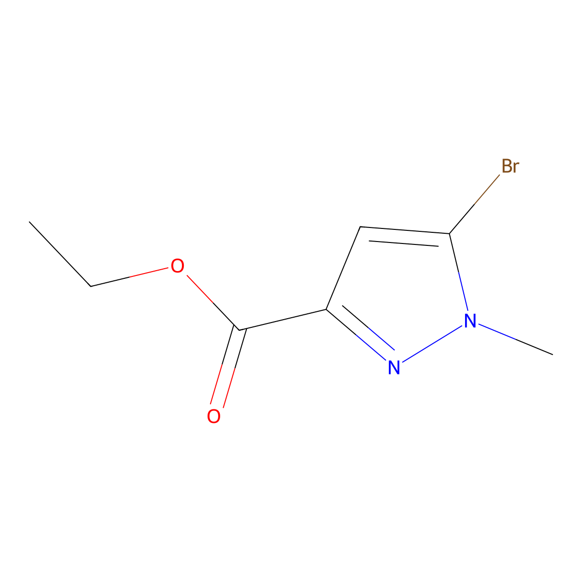 Ethyl 5-bromo-1-methyl-1H-pyrazole-3-carboxylate molecular structure, CAS 1269293-48-2