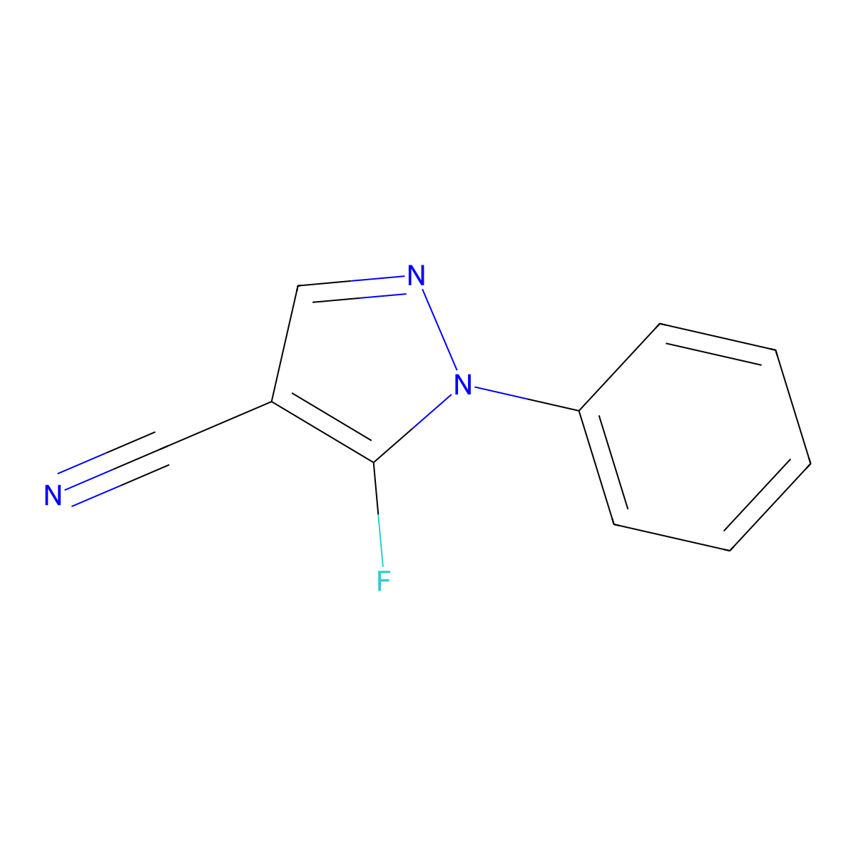5-Fluoro-1-phenyl-1H-pyrazole-4-carbonitrile molecular structure, CAS 1269293-51-7