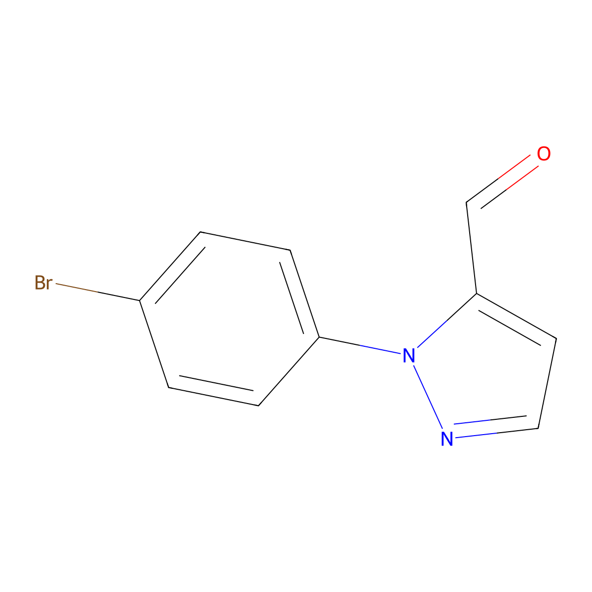 1-(4-bromophenyl)-1H-pyrazole-5-carbaldehyde molecular structure, CAS 1269293-53-9