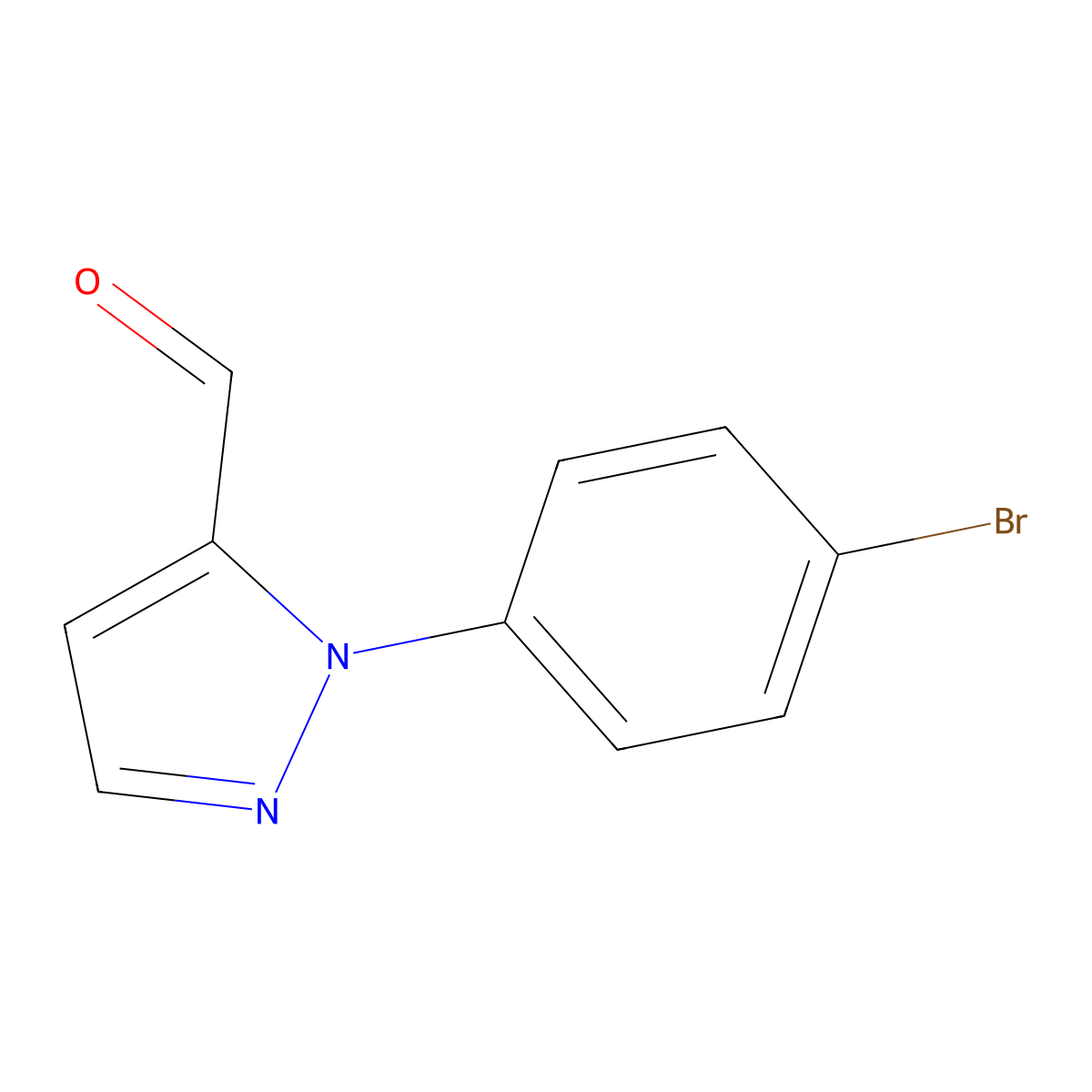 1-(4-bromophenyl)-1H-pyrazole-5-carbaldehyde molecular structure, CAS 1269293-53-9