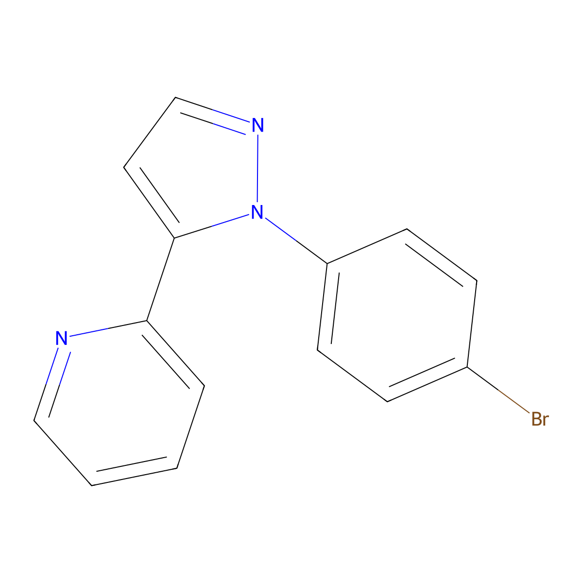 2-(1-(4-bromophenyl)-1H-pyrazol-5-yl)pyridine molecular structure, CAS 1269293-57-3