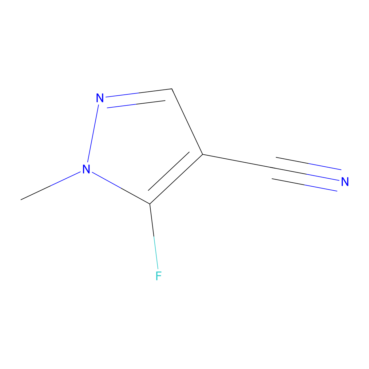 5-Fluoro-1-methyl-1H-pyrazole-4-carbonitrile molecular structure, CAS 1269293-60-8