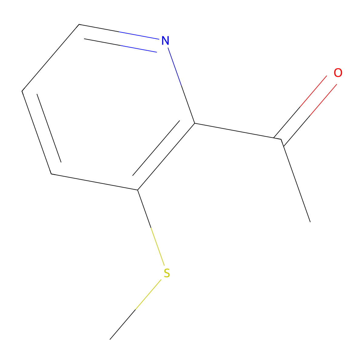 1-(3-(Methylthio)pyridin-2-yl)ethanone molecular structure, CAS 1269293-71-1
