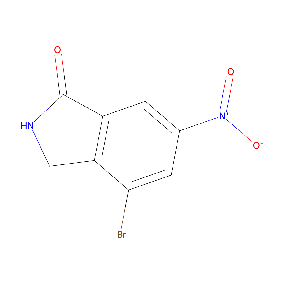 4-Bromo-6-nitroisoindolin-1-one molecular structure, CAS 1269293-73-3
