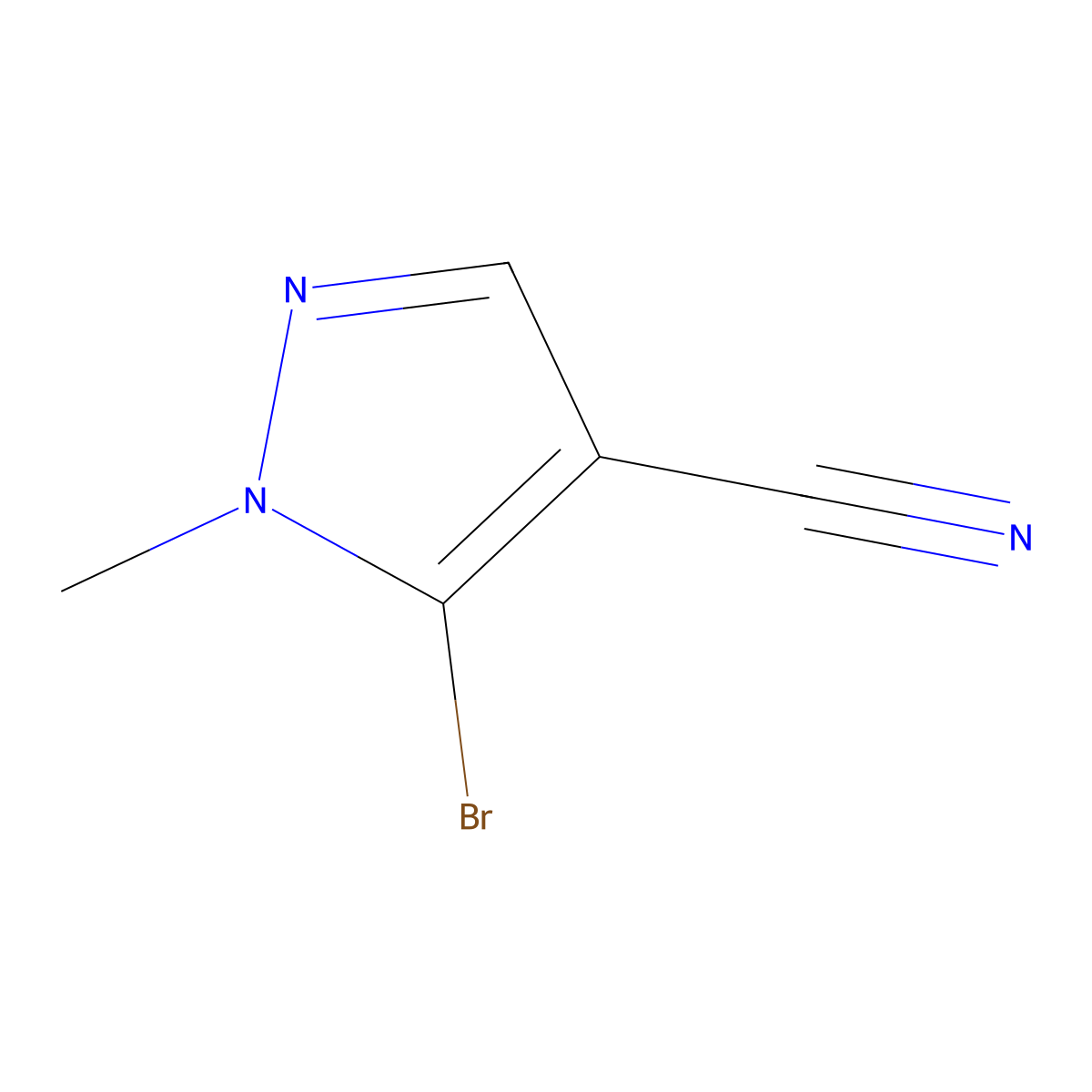 5-Bromo-1-methyl-1H-pyrazole-4-carbonitrile molecular structure, CAS 1269293-80-2