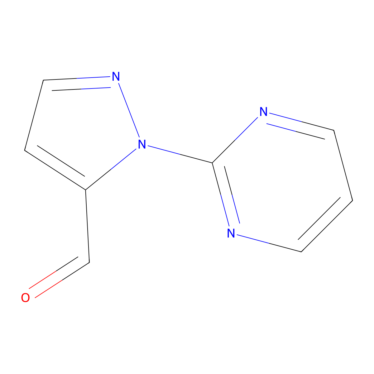 1-(pyrimidin-2-yl)-1H-pyrazole-5-carbaldehyde molecular structure, CAS 1269293-84-6
