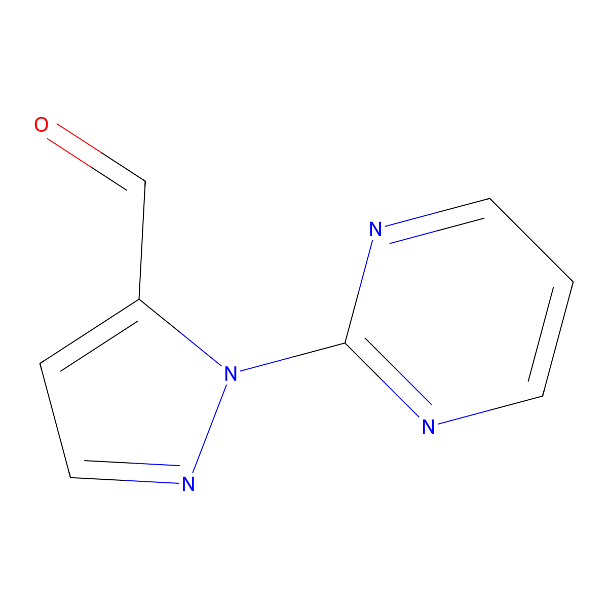 1-(pyrimidin-2-yl)-1H-pyrazole-5-carbaldehyde molecular structure, CAS 1269293-84-6