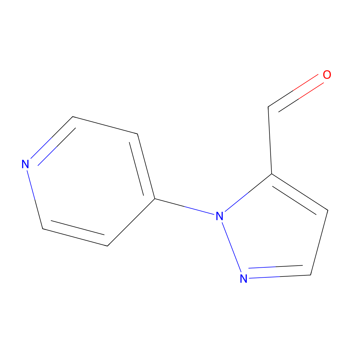 1-(pyridin-4-yl)-1H-pyrazole-5-carbaldehyde molecular structure, CAS 1269293-85-7