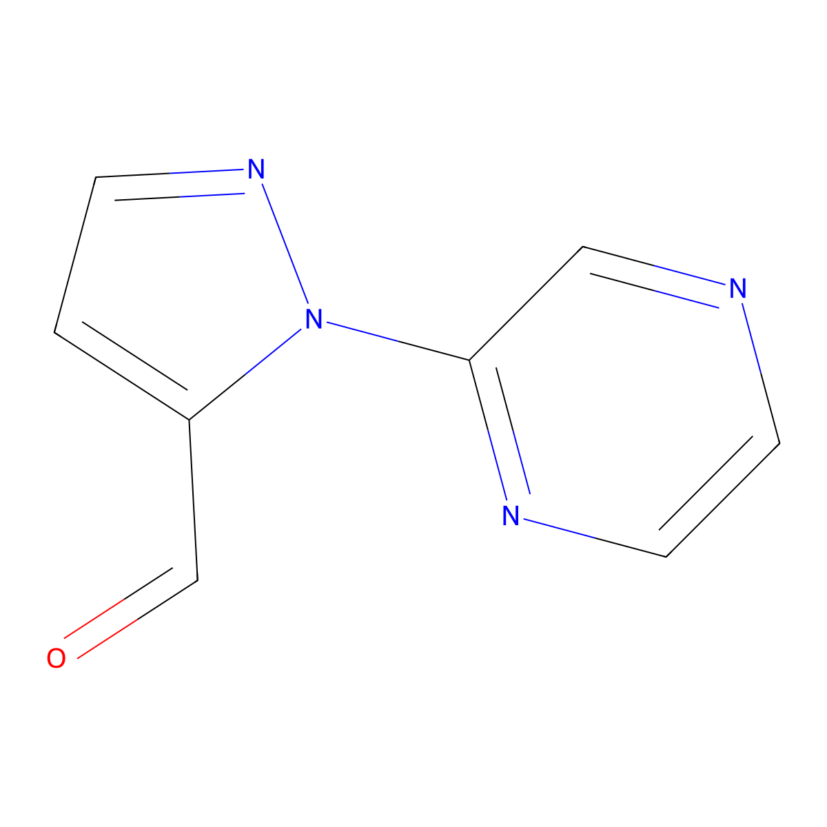 1-(pyrazin-2-yl)-1H-pyrazole-5-carbaldehyde molecular structure, CAS 1269293-86-8