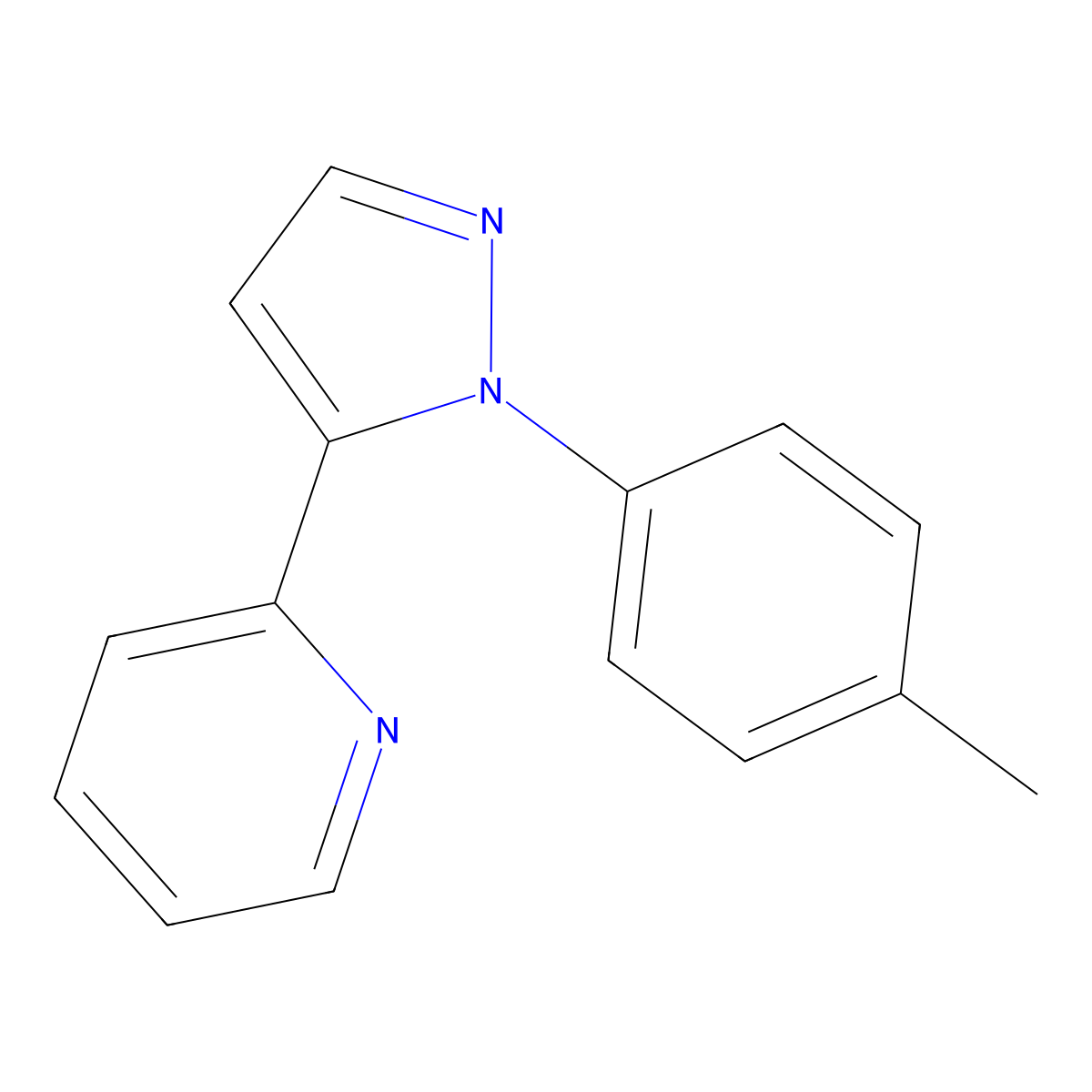 2-(1-(p-Tolyl)-1H-pyrazol-5-yl)pyridine molecular structure, CAS 1269293-93-7