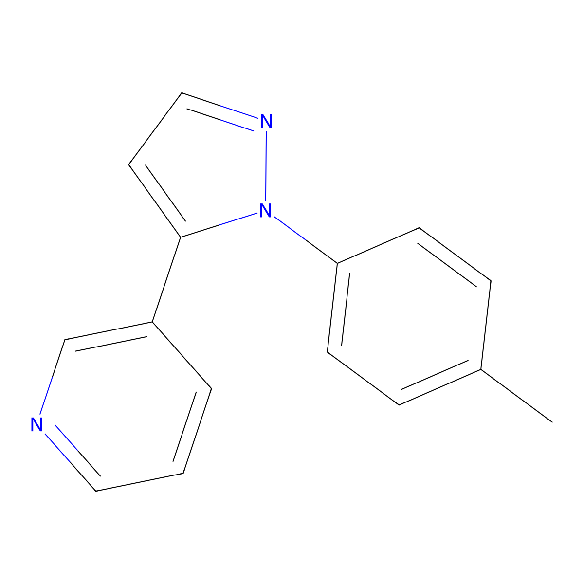 3-(1-(p-Tolyl)-1H-pyrazol-5-yl)pyridine molecular structure, CAS 1269293-95-9