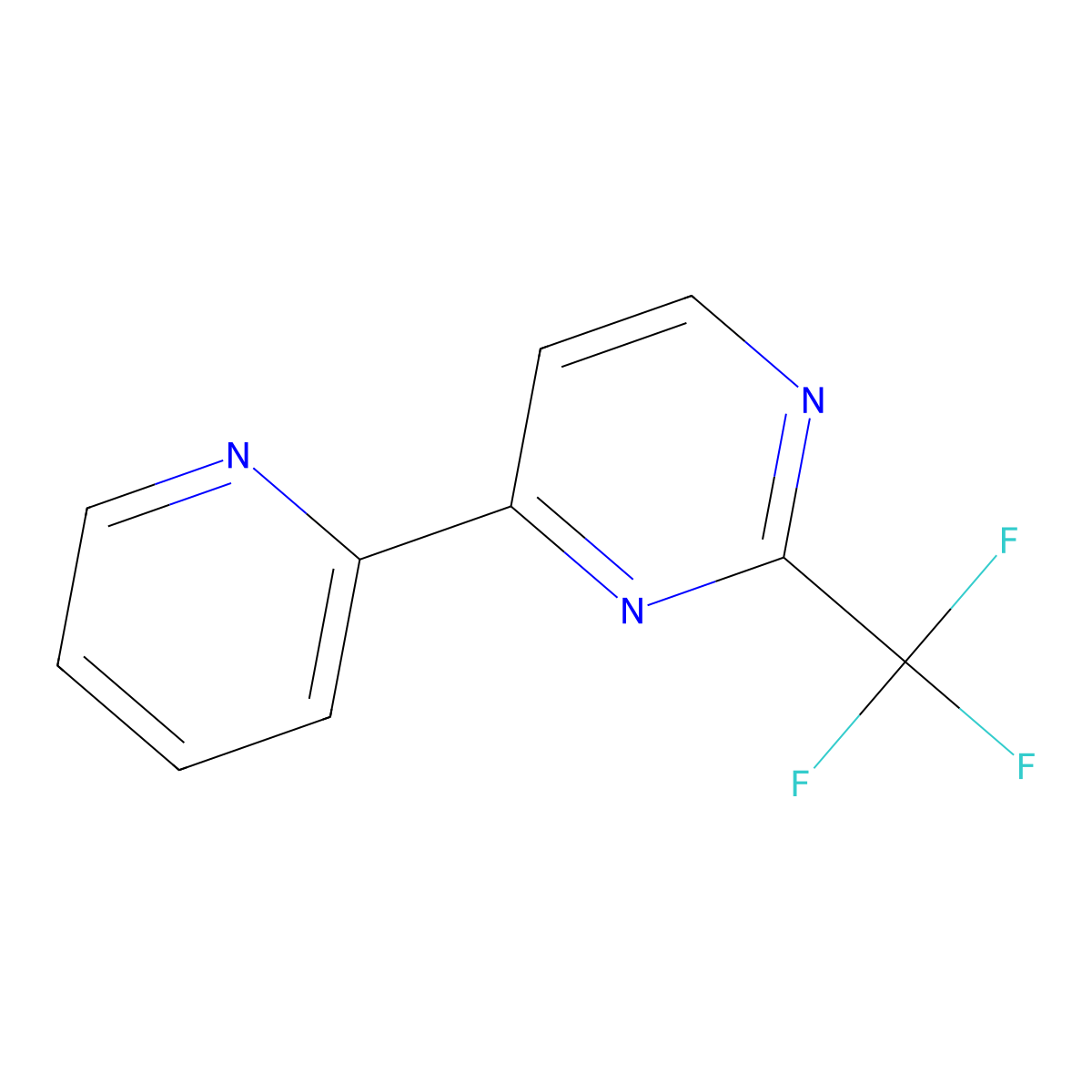 4-(Pyridin-2-yl)-2-(trifluoromethyl)pyrimidine molecular structure, CAS 1269293-96-0