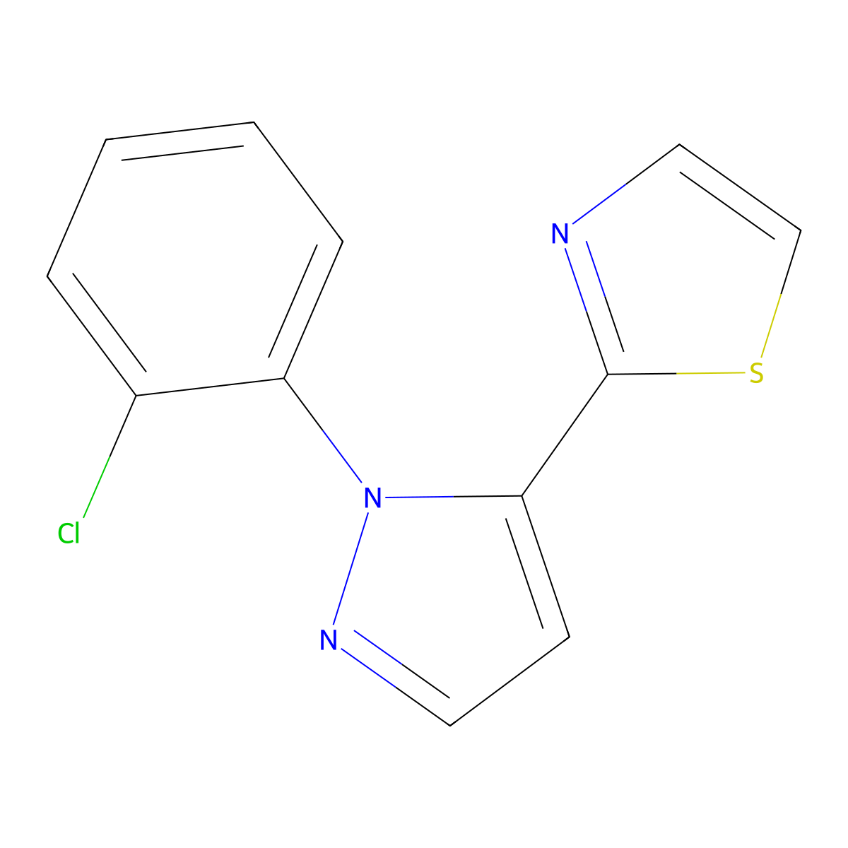 2-(1-(2-chlorophenyl)-1H-pyrazol-5-yl)thiazole molecular structure, CAS 1269294-01-0