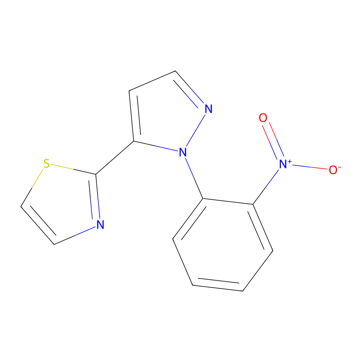 2-(1-(2-nitrophenyl)-1H-pyrazol-5-yl)thiazole molecular structure, CAS 1269294-02-1