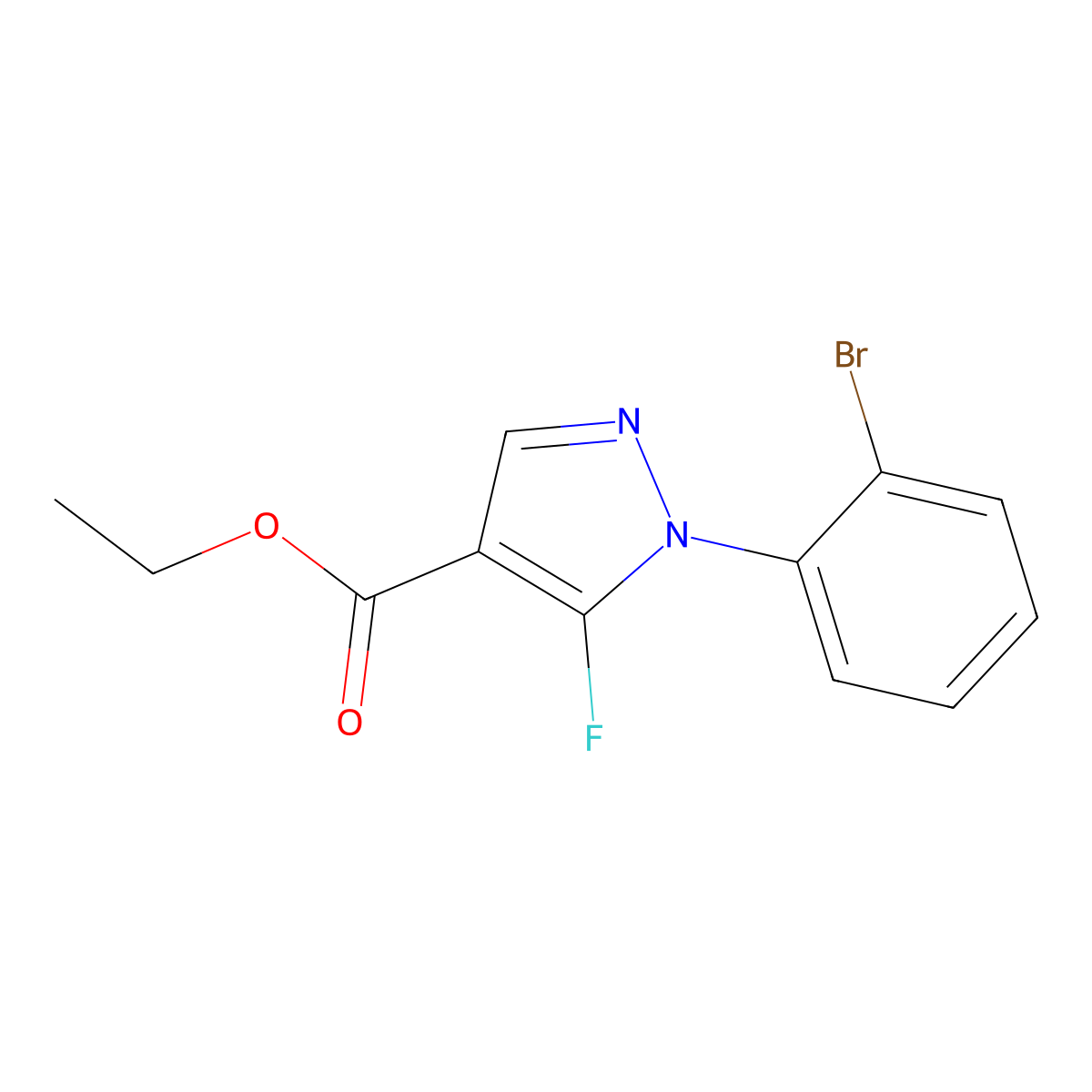 Ethyl 1-(2-bromophenyl)-5-fluoro-1H-pyrazole-4-carboxylate molecular structure, CAS 1269294-11-2