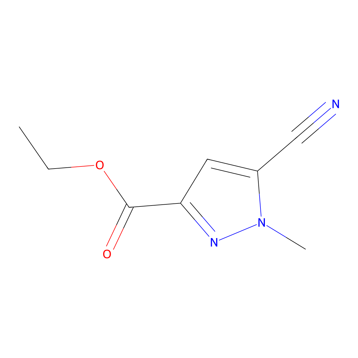 5-Cyano-1-methyl-1H-pyrazole-3-carboxylic acid ethyl ester molecular structure, CAS 1269294-12-3