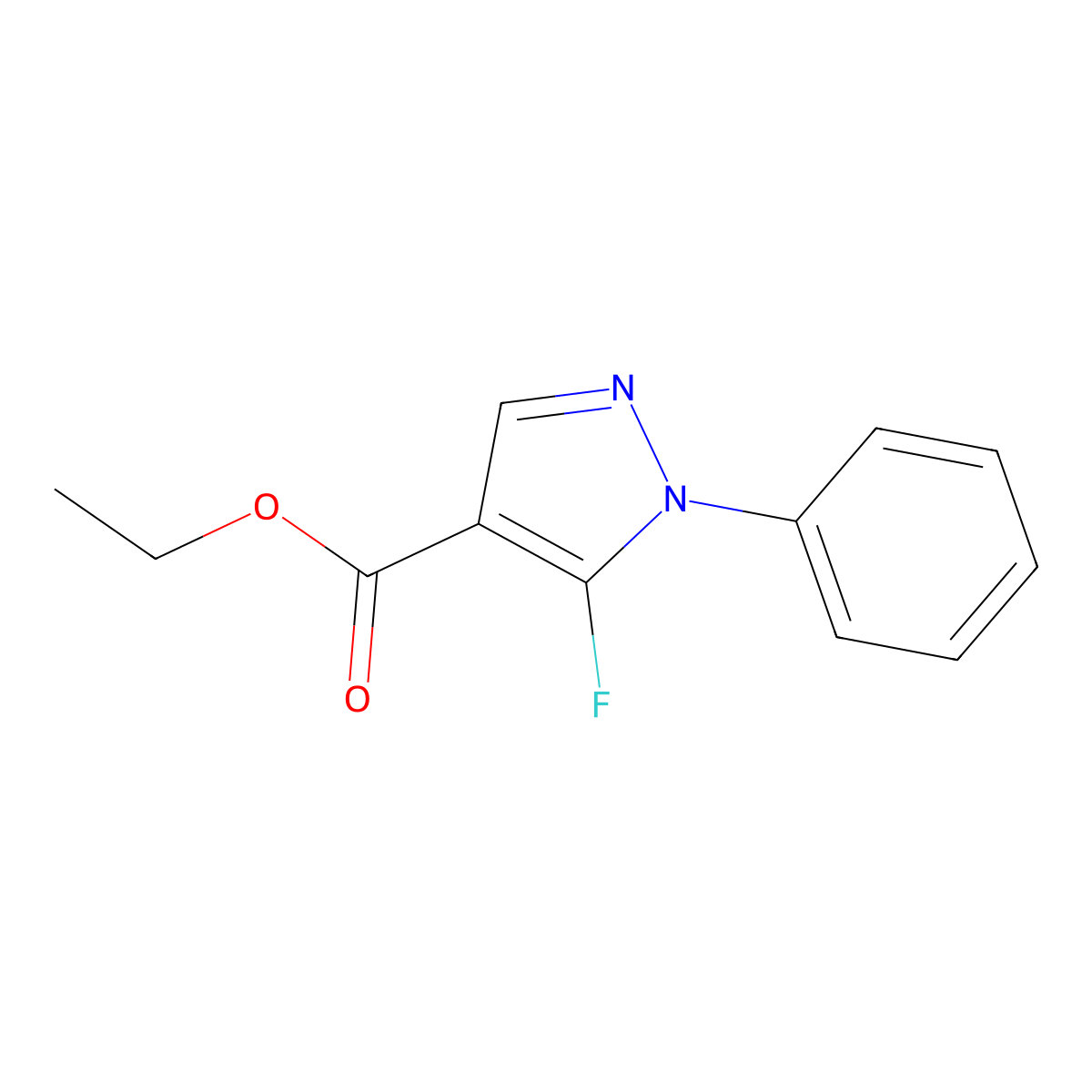 Ethyl 5-fluoro-1-phenyl-1H-pyrazole-4-carboxylate molecular structure, CAS 1269294-15-6