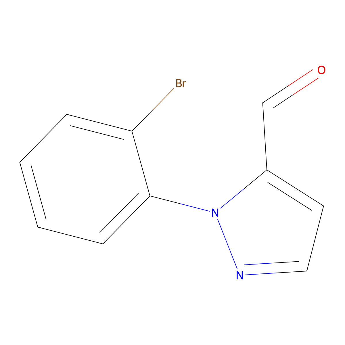 1-(2-bromophenyl)-1H-pyrazole-5-carbaldehyde molecular structure, CAS 1269294-19-0